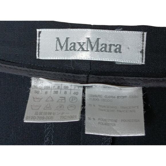 Max Mara Women’s Black Pleated Wide Leg Trousers Pants IT 40 US 6 - Picture 13 of 15
